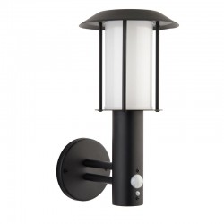Tarrow - Black Solar Wall Lamp With Photocell & PIR