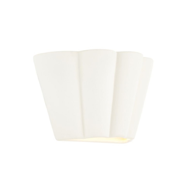 Endon-106615 - Babylon - Unglazed Scalloped Edge Ceramic Wall Light