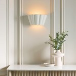 Babylon - Unglazed Scalloped Edge Ceramic Wall Light