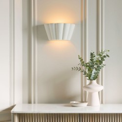 Babylon - Unglazed Scalloped Edge Ceramic Wall Light