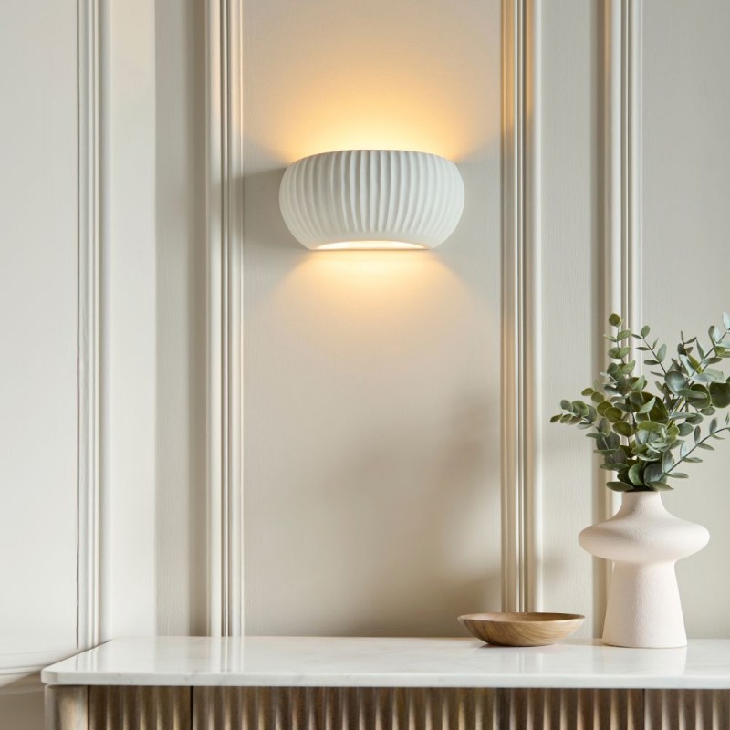 Endon-106616 - Witham - Unglazed Ceramic Wall Lamp