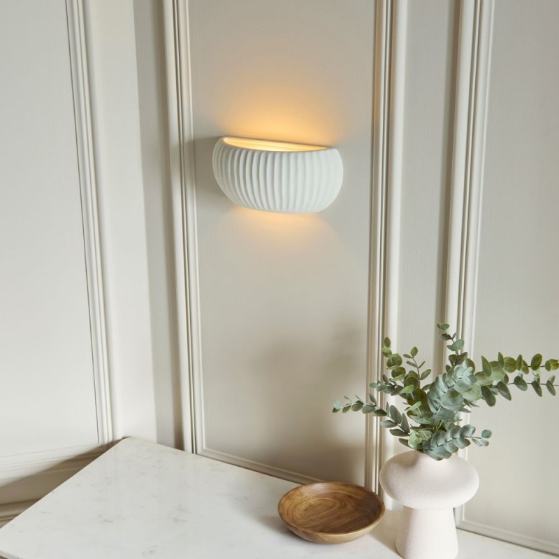 Endon-106616 - Witham - Unglazed Ceramic Wall Lamp