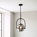 Moon - Matt Black Pendant with Smoked Mirror Glass Moon - Matt Black Pendant with Smoked Mirror Glass