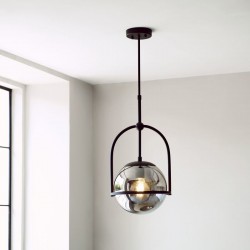 Moon - Matt Black Pendant with Smoked Mirror Glass Moon - Matt Black Pendant with Smoked Mirror Glass