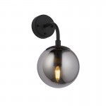 Moon - Matt Black Wall Lamp with Smoked Mirror Glass Moon - Matt Black Wall Lamp with Smoked Mirror Glass