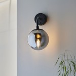 Moon - Matt Black Wall Lamp with Smoked Mirror Glass Moon - Matt Black Wall Lamp with Smoked Mirror Glass