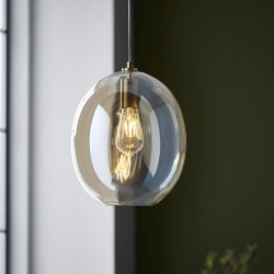 Kelda - Satin Brass Pendant with Champagne Lustre Glass Kelda - Satin Brass Pendant with Champagne Lustre Glass