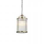 Lambeth - Antique Brass Lantern Pendant with Ribbed Glass Lambeth - Antique Brass Lantern Pendant with Ribbed Glass