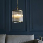 Lambeth - Antique Brass 4 Light Lantern Pendant with Ribbed Glass Lambeth - Antique Brass 4 Light Lantern Pendant with Ribbed Glass