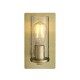 Ambience-71725 - Lotus - Hammered Brass Wall Lamp with Textured Clear Glass