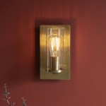 Lotus - Hammered Brass Wall Lamp with Textured Clear Glass Lotus - Hammered Brass Wall Lamp with Textured Clear Glass
