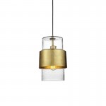 Lotus - Hammered Brass Pendant with Textured Clear Glass Lotus - Hammered Brass Pendant with Textured Clear Glass