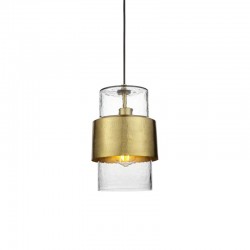 Lotus - Hammered Brass Pendant with Textured Clear Glass Lotus - Hammered Brass Pendant with Textured Clear Glass