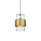 Ambience-71726 - Lotus - Hammered Brass Pendant with Textured Clear Glass