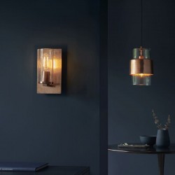 Lotus - Hammered Copper Wall Lamp with Textured Clear Glass Lotus - Hammered Copper Wall Lamp with Textured Clear Glass