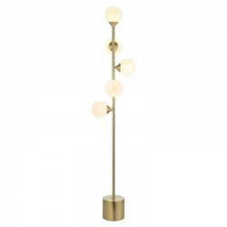 Turno - Satin Brass 5 Light Floor Lamp with Gloss White Glasses Turno - Satin Brass 5 Light Floor Lamp with Gloss White Glasses