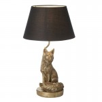 Fox - Vintage Gold Fox Table Lamp with Black Shade Fox - Vintage Gold Fox Table Lamp with Black Shade