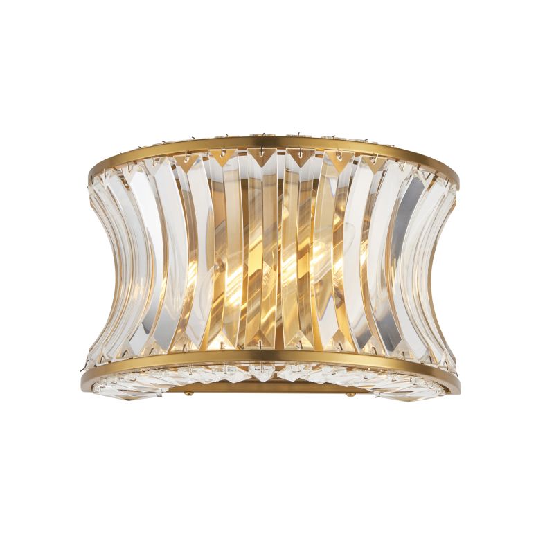 Ambience-71733 - Bouquet - Warm Brass 2 Light Wall Lamp with Crystal