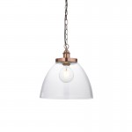 Hansen - Aged Copper Pendant with Clear Glass Ø 33 cm Hansen - Aged Copper Pendant with Clear Glass Ø 33 cm