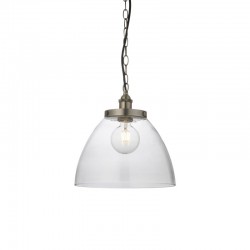 Hansen - Brushed Silver Pendant with Clear Glass Ø 33 cm Hansen - Brushed Silver Pendant with Clear Glass Ø 33 cm