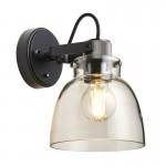 Urban - Black Chrome Wall Lamp with Smoked Grey Tinted Glass Urban - Black Chrome Wall Lamp with Smoked Grey Tinted Glass