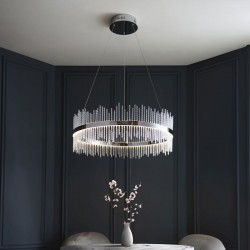 Cortez - Chrome LED Pendant with Twisted Glass Rods Cortez - Chrome LED Pendant with Twisted Glass Rods