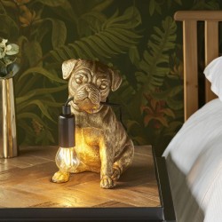 Animal - Vintage Gold Pug Puppy Table Lamp Animal - Vintage Gold Pug Puppy Table Lamp