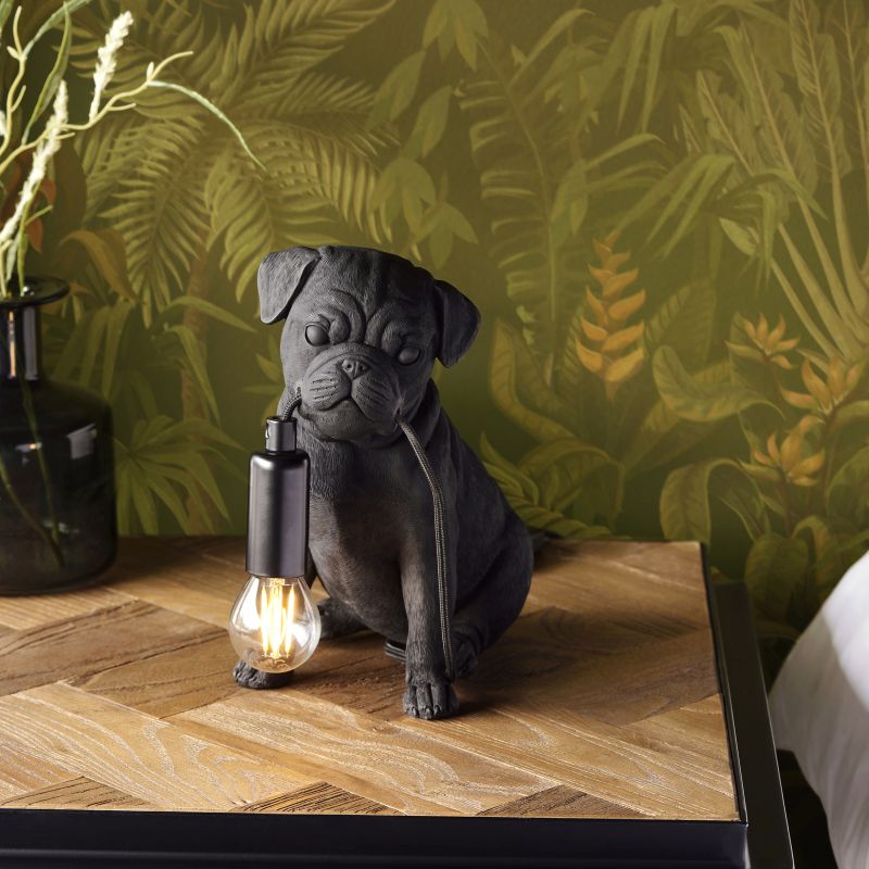 Endon-107325 - Animal - Pug Puppy Black Table Lamp