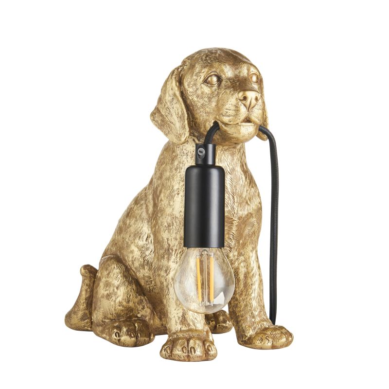 Endon-107364 - Animal - Labrador Puppy Vintage Gold Table Lamp