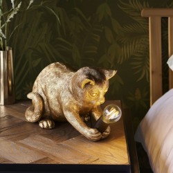 Animal - Vintage Gold Kitten Table Lamp Animal - Vintage Gold Kitten Table Lamp