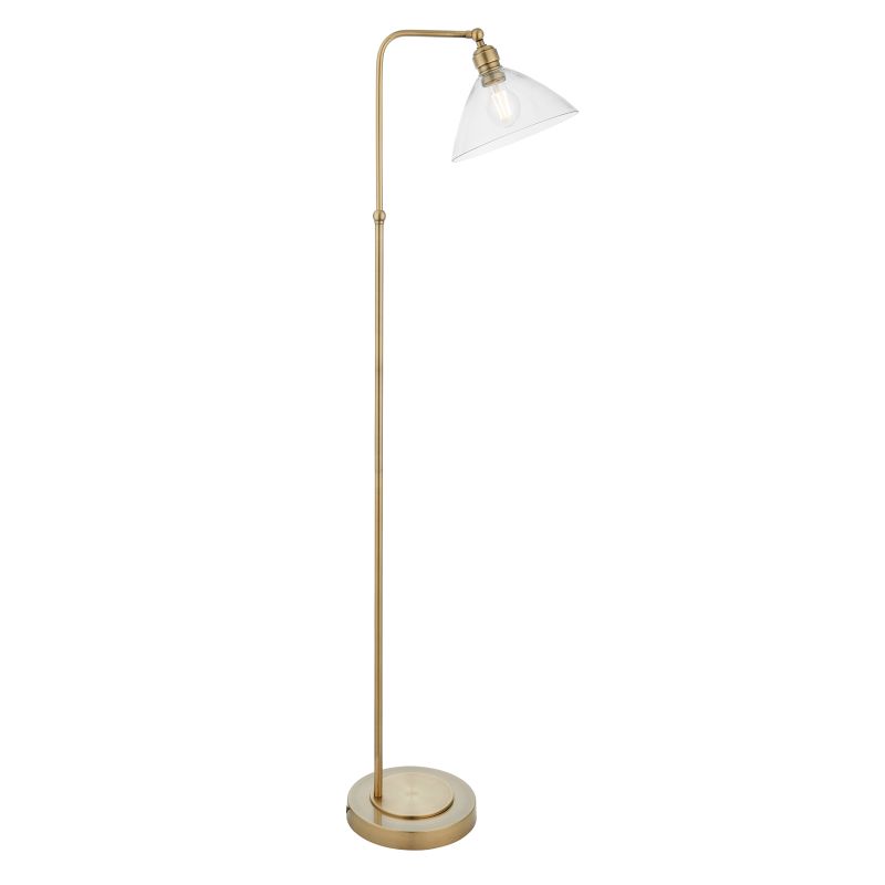 Ambience-107609 - Matera - Antique Brass Floor Lamp with Clear Glass