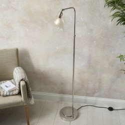 Matera - Bright Nickel Floor Lamp with Clear Glass Matera - Bright Nickel Floor Lamp with Clear Glass