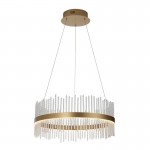 Cortez - Brushed Gold LED Pendant with Twisted Glass Rods Cortez - Brushed Gold LED Pendant with Twisted Glass Rods