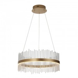 Cortez - Brushed Gold LED Pendant with Twisted Glass Rods Cortez - Brushed Gold LED Pendant with Twisted Glass Rods