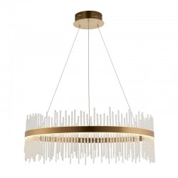 Cortez - Brushed Gold LED Pendant with Twisted Glass Rods Cortez - Brushed Gold LED Pendant with Twisted Glass Rods
