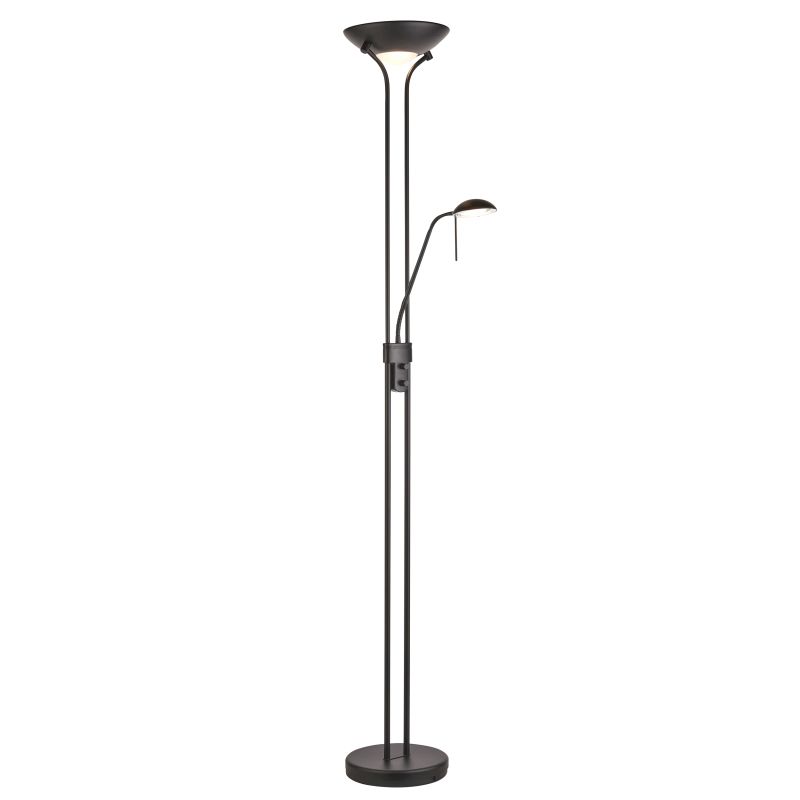 Endon-107738 - Rome - Matt Black Mother&Child Uplighter Floor Lamp