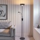 Endon-107738 - Rome - Matt Black Mother&Child Uplighter Floor Lamp