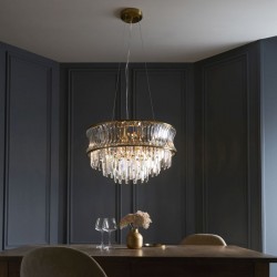 Bouquet - Warm Brass 9 Light Chandelier with Crystal Bouquet - Warm Brass 9 Light Chandelier with Crystal