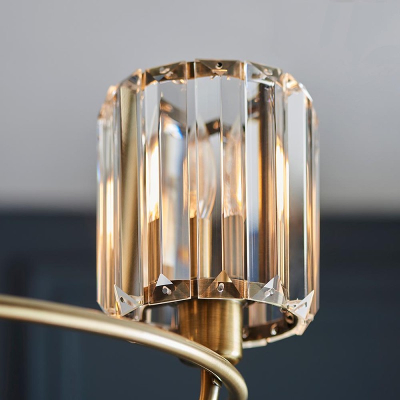 Endon-107801 - Berenice - Antique Brass 3 Light Centre Fitting with Crystal