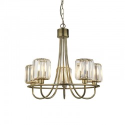 Berenice - Antique Brass 5 Light Centre Fitting with Crystal Berenice - Antique Brass 5 Light Centre Fitting with Crystal