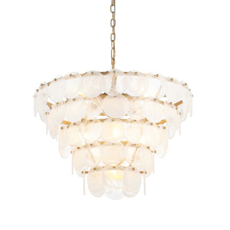 Ambience-71742 - Chamomile - Antique Brass 9 Light Pendant with Mercury Glass