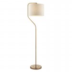 Clement - Brushed Aged Brass Floor Lamp with Natural Linen Shade Clement - Brushed Aged Brass Floor Lamp with Natural Linen Shade