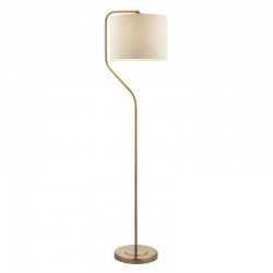 Clement - Brushed Aged Brass Floor Lamp with Natural Linen Shade Clement - Brushed Aged Brass Floor Lamp with Natural Linen Shade