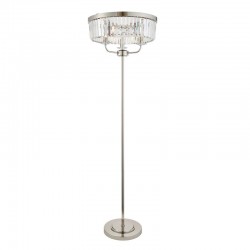 Mephisto - Bright Nickel 3 Light Floor Lamp with Clear Crystal Mephisto - Bright Nickel 3 Light Floor Lamp with Clear Crystal