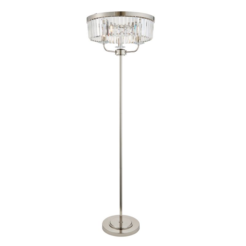 Ambience-108103 - Mephisto - Bright Nickel 3 Light Floor Lamp with Clear Crystal