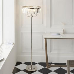 Mephisto - Bright Nickel 3 Light Floor Lamp with Clear Crystal Mephisto - Bright Nickel 3 Light Floor Lamp with Clear Crystal
