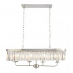 Mephisto - Bright Nickel 4 Light over Island Fitting with Clear Crystal Mephisto - Bright Nickel 4 Light over Island Fitting with Clear Crystal