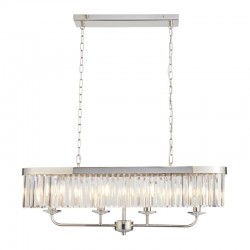 Mephisto - Bright Nickel 4 Light over Island Fitting with Clear Crystal Mephisto - Bright Nickel 4 Light over Island Fitting with Clear Crystal