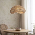 Misra - Shade Only - 54 cm Hand Woven Natural Rattan Shade for Pendant