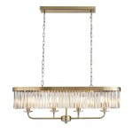 Mephisto - Antique Brass 4 Light over Island Fitting with Clear Crystal Mephisto - Antique Brass 4 Light over Island Fitting with Clear Crystal